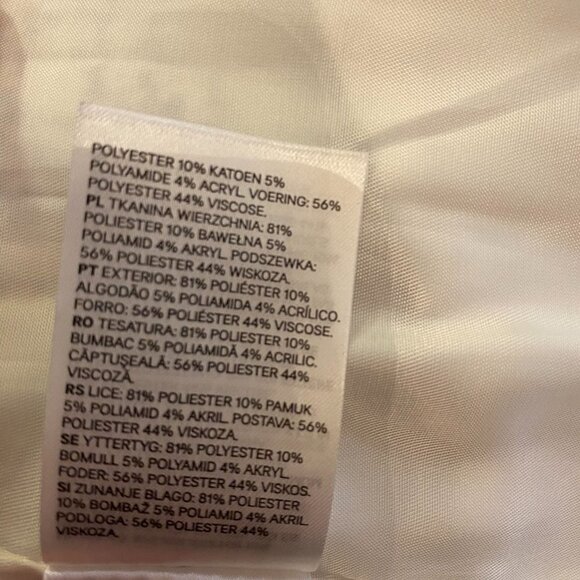 H&M Women' White/Black/Blue Speckled Long Sleeve Open Front Collared Blazer Sz 8 - Picture 7 of 7